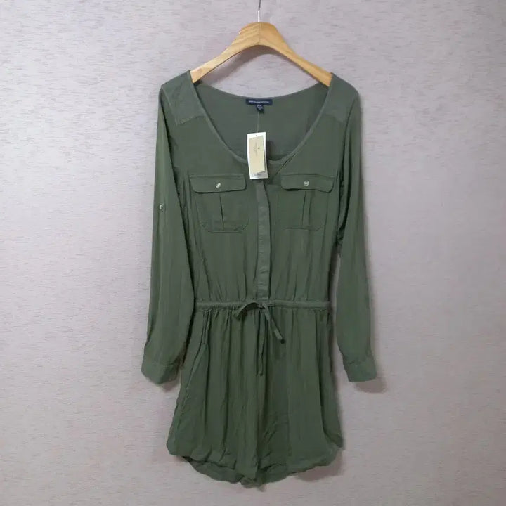 [BUNJANG] American Eagle Outfitters Khaki Waist Band Dress / B4-28/아메리칸이글아웃피터스 허리밴딩 카키 원피스 새제품 여성