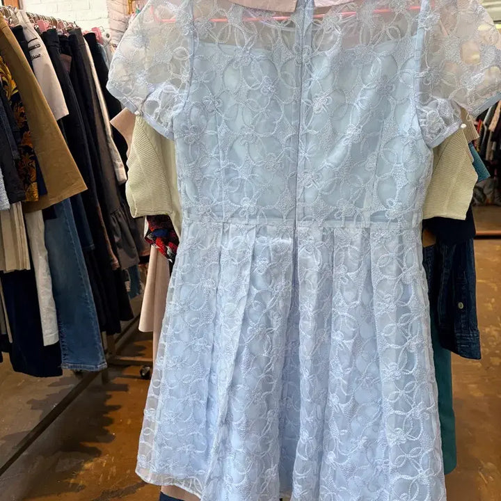 [BUNJANG] Renibon Sky Blue Lace Dress / 레니본 레이스 하늘색 원피스