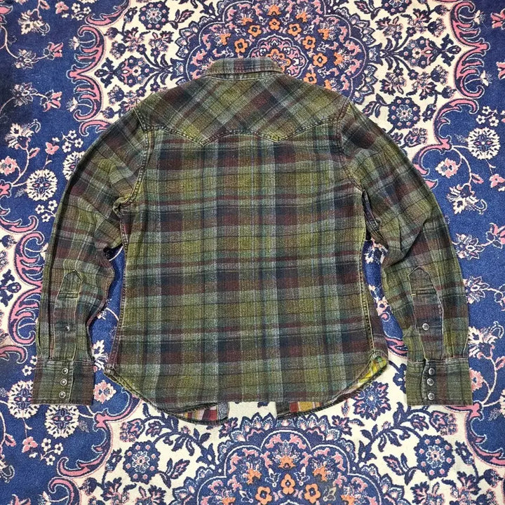 [BUNJANG] Oil Cake in Japan Western Checkered Shirt / Oil Cake in Japan 빈티지 웨스턴 체크 배색 셔츠 M