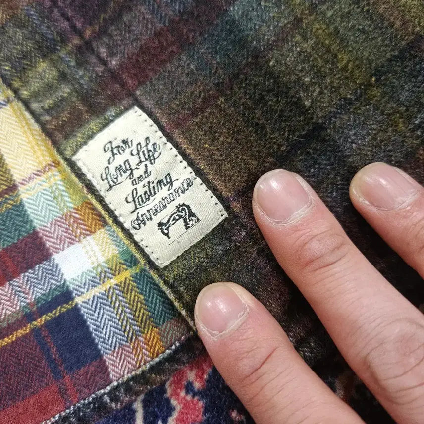 [BUNJANG] Oil Cake in Japan Western Checkered Shirt / Oil Cake in Japan 빈티지 웨스턴 체크 배색 셔츠 M