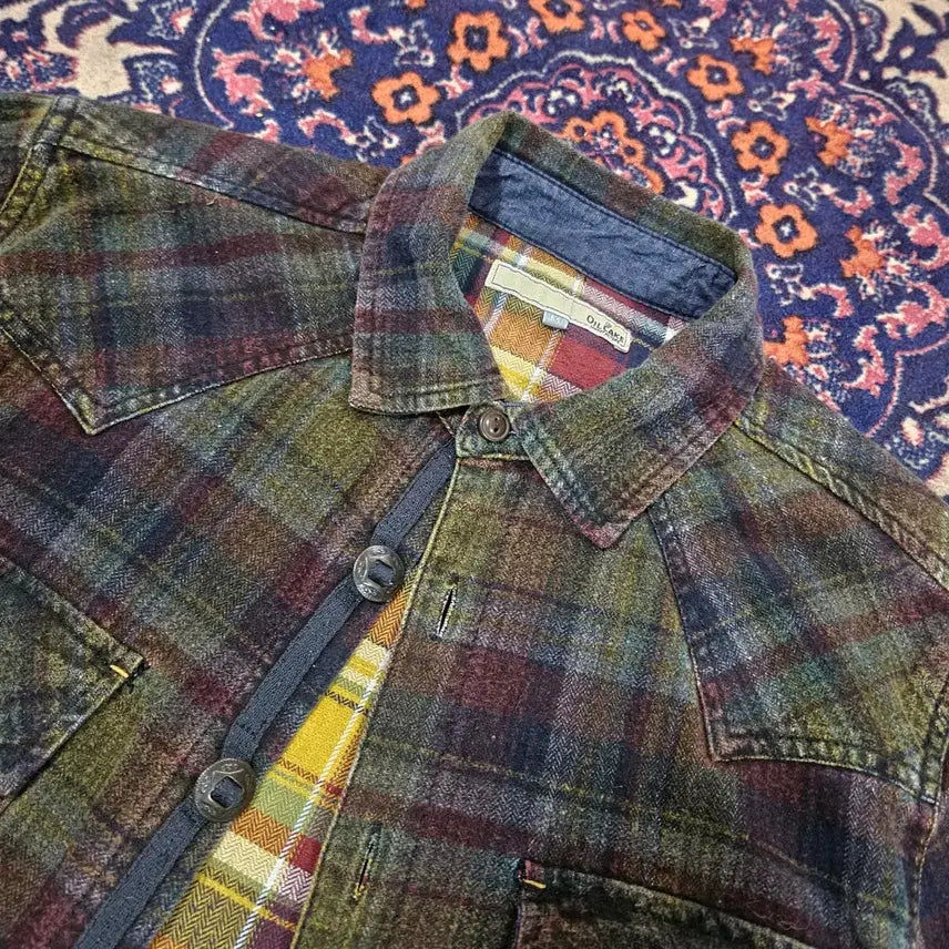 [BUNJANG] Oil Cake in Japan Western Checkered Shirt / Oil Cake in Japan 빈티지 웨스턴 체크 배색 셔츠 M