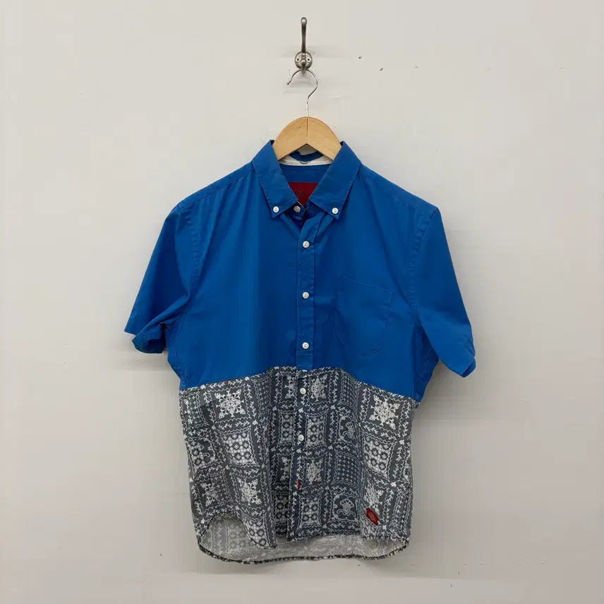 [SOLD OUT] 디키즈 블루 패턴 반팔 셔츠 공용M