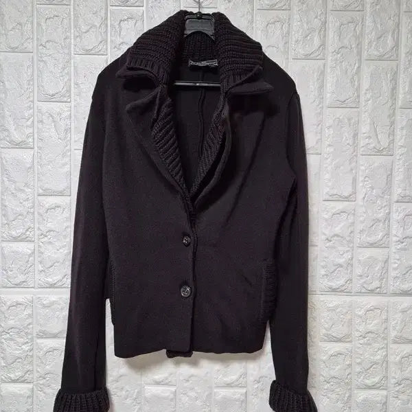 [BUNJANG] Ferragamo Wool Shawl Collar Knit Crop Jacket (XS) / 페라가모 정품 울소재 여자 겨울 여성 숄카라니트크롭자켓XS