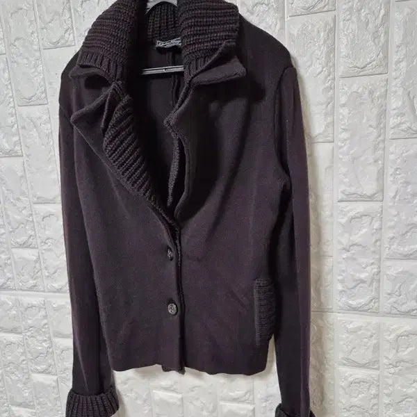 [BUNJANG] Ferragamo Wool Shawl Collar Knit Crop Jacket (XS) / 페라가모 정품 울소재 여자 겨울 여성 숄카라니트크롭자켓XS