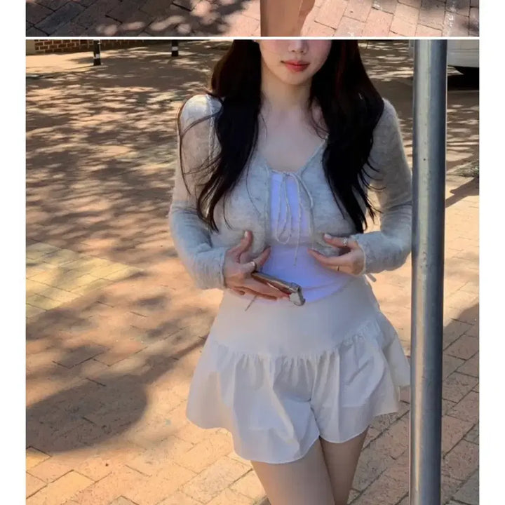 [SOLD OUT] 온트 신디스커트 , 그레이 리본 가디건
