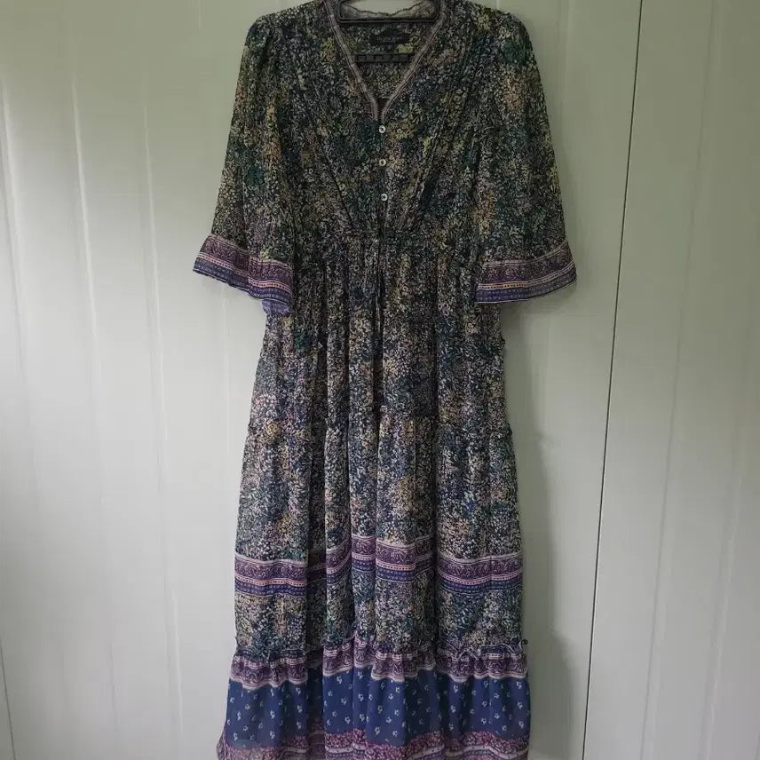 [SOLD OUT] 써스데이아일랜드 보더믹스 맥시 원피스 M