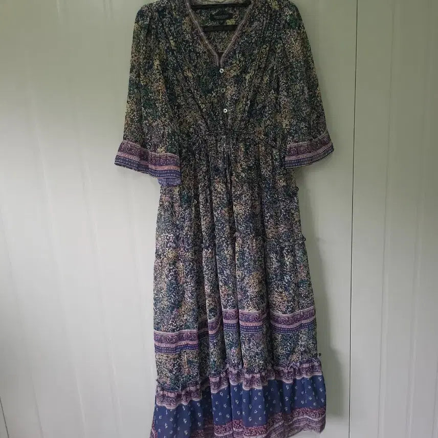 [SOLD OUT] 써스데이아일랜드 보더믹스 맥시 원피스 M