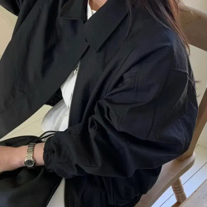 [BUNJANG] Grip Black Blouson Jacket / 그립 grip 블랙 블루종 점퍼