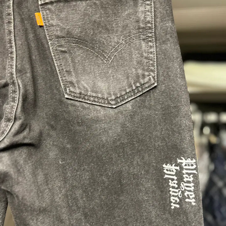 [BUNJANG] Children of the Discotheque 22 Patch Embroidered Black Denim Pants / 칠드런오브더 디스코댄스 22패치 자수 흑청 데님 1