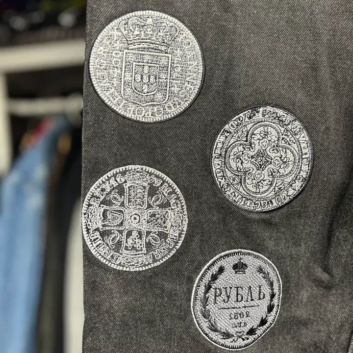 [BUNJANG] Children of the Discotheque 22 Patch Embroidered Black Denim Pants / 칠드런오브더 디스코댄스 22패치 자수 흑청 데님 1