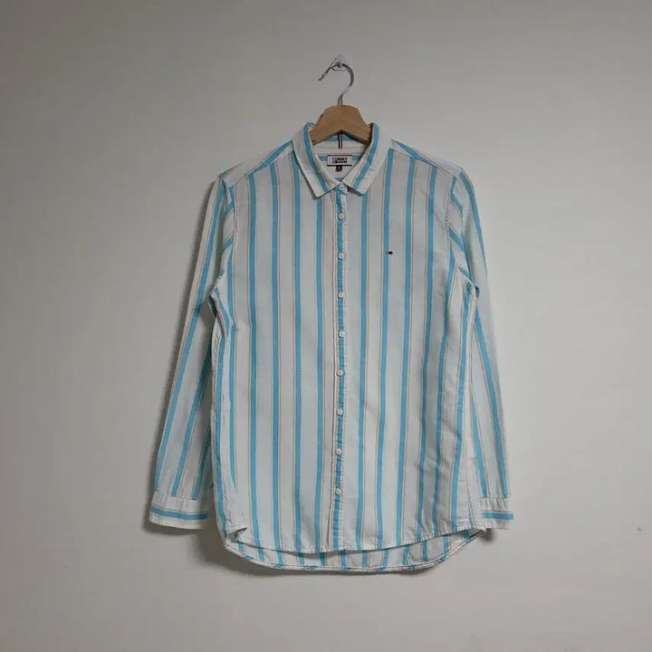 [BUNJANG] Tommy Jeans Striped Linen Shirt / (M) 타미진스 스트라이프 긴팔 마 셔츠 남방