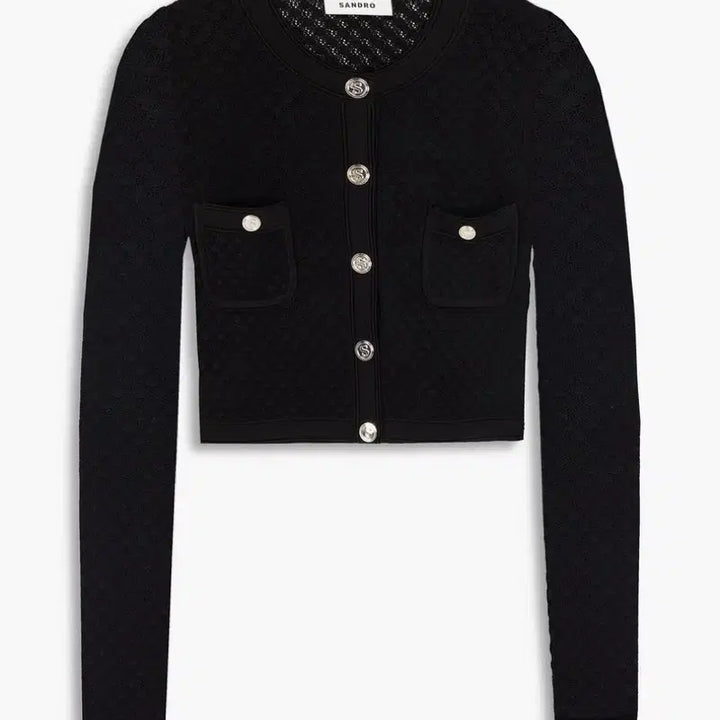 [BUNJANG] SANDRO Crochet Cropped Knit Cardigan / SANDRO 산드로 크롭드 크로셰 니트 가디건