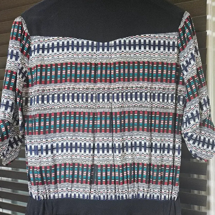 [BUNJANG] Maje Black Pattern Midi Dress / 마쥬 블랙 패턴 반팔 원피스