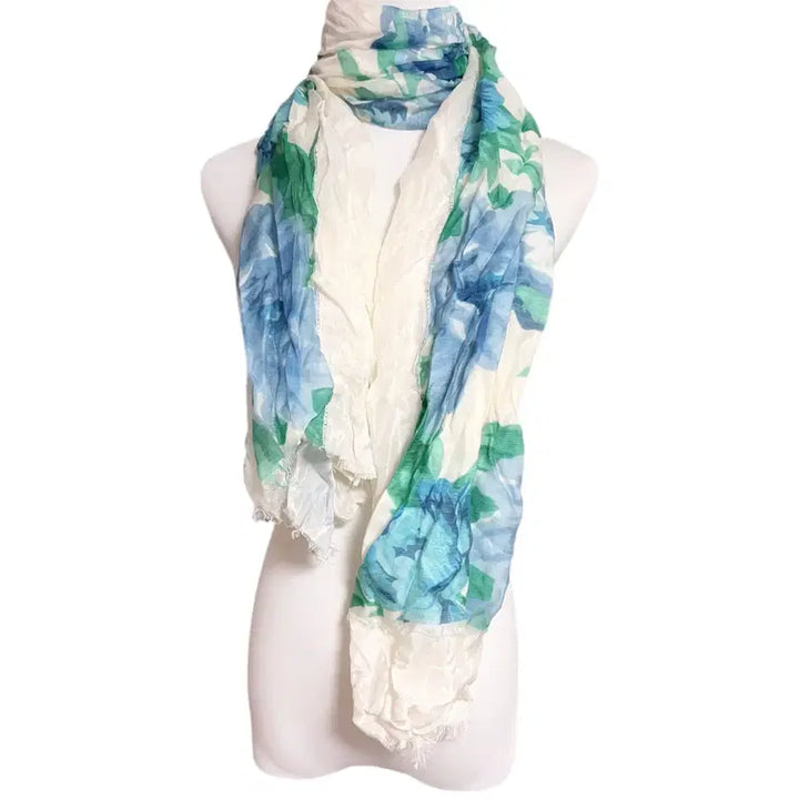 [BUNJANG] Oriental Fairy Sky Blue White Layered Muffler / 일본 오리엔탈 페어리 대장 하늘색 화이트 레이어드 머플러