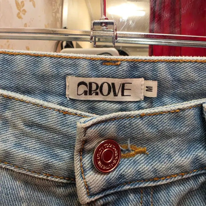 [BUNJANG] Grove Pattern Denim Pants (28) / 7/52 그로브 grove 패턴 청바지 데님 팬츠 28사이즈