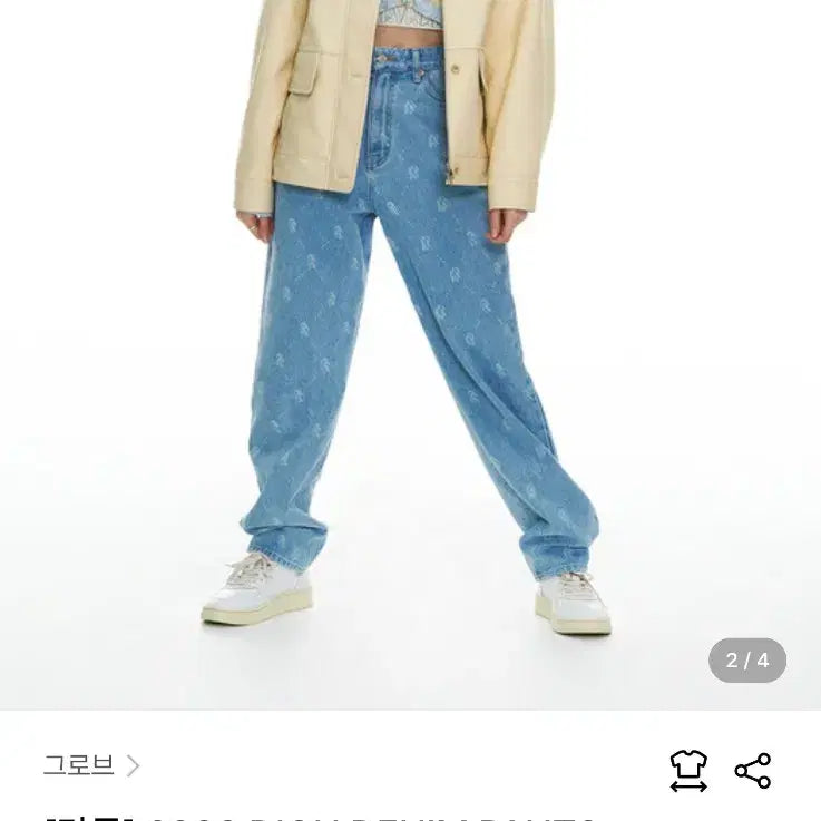 [BUNJANG] Grove Pattern Denim Pants (28) / 7/52 그로브 grove 패턴 청바지 데님 팬츠 28사이즈