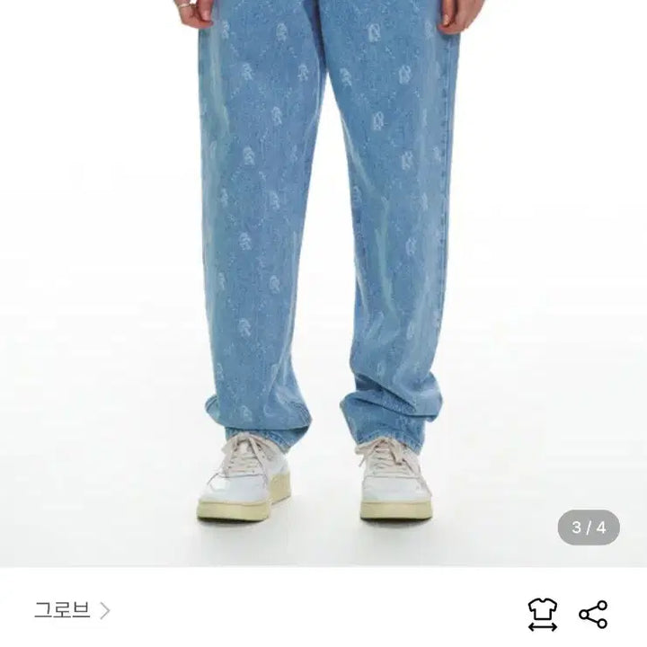 [BUNJANG] Grove Pattern Denim Pants (28) / 7/52 그로브 grove 패턴 청바지 데님 팬츠 28사이즈