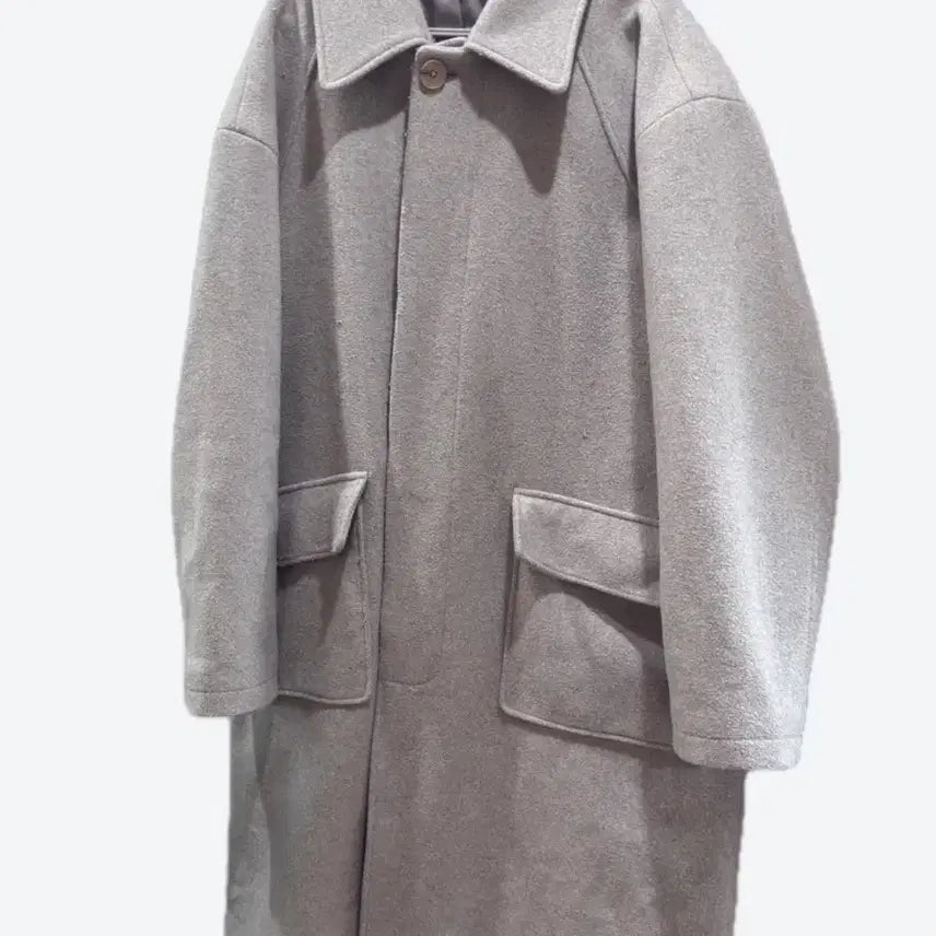[BUNJANG] KIMUHEUR Semi-Over Wool Balmacaan Coat Beige / 키뮤어 세미오버 울 발마칸 코트 베이지