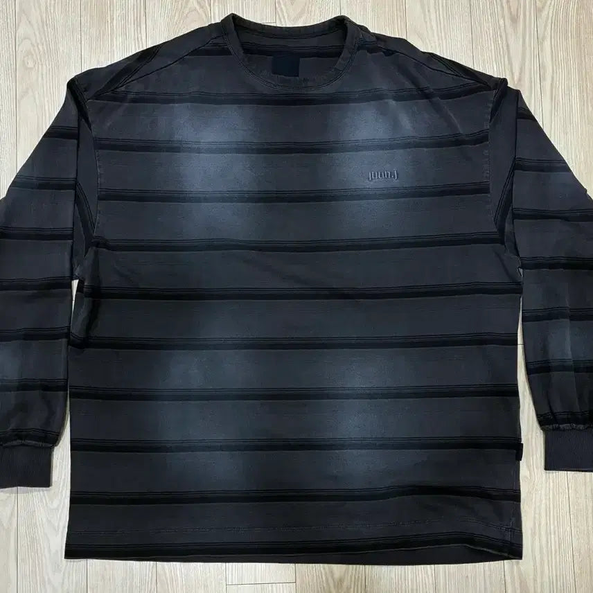 [BUNJANG] Juun.J Overdyed Stripe Long Sleeve Gray / (S) 준지 오버다잉 스트라이프 롱슬리브 그레이