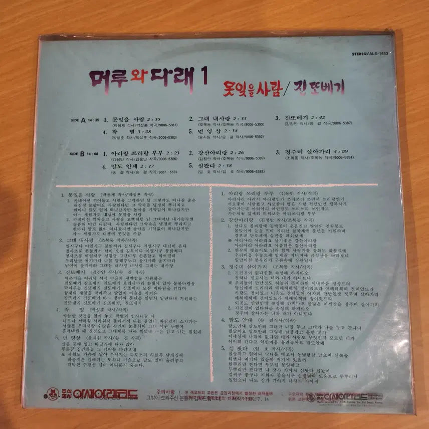 [BUNJANG] Meru and Darae 1st Album LP / 머루와다래 1집 LP / 미개봉