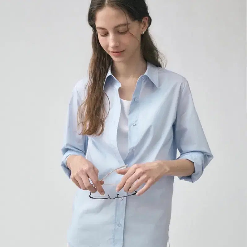 [BUNJANG] Elroju Essential Standard Shirt Blue M / 엘로주 에센셜 스탠다드 셔츠 블루 M 완전새상품