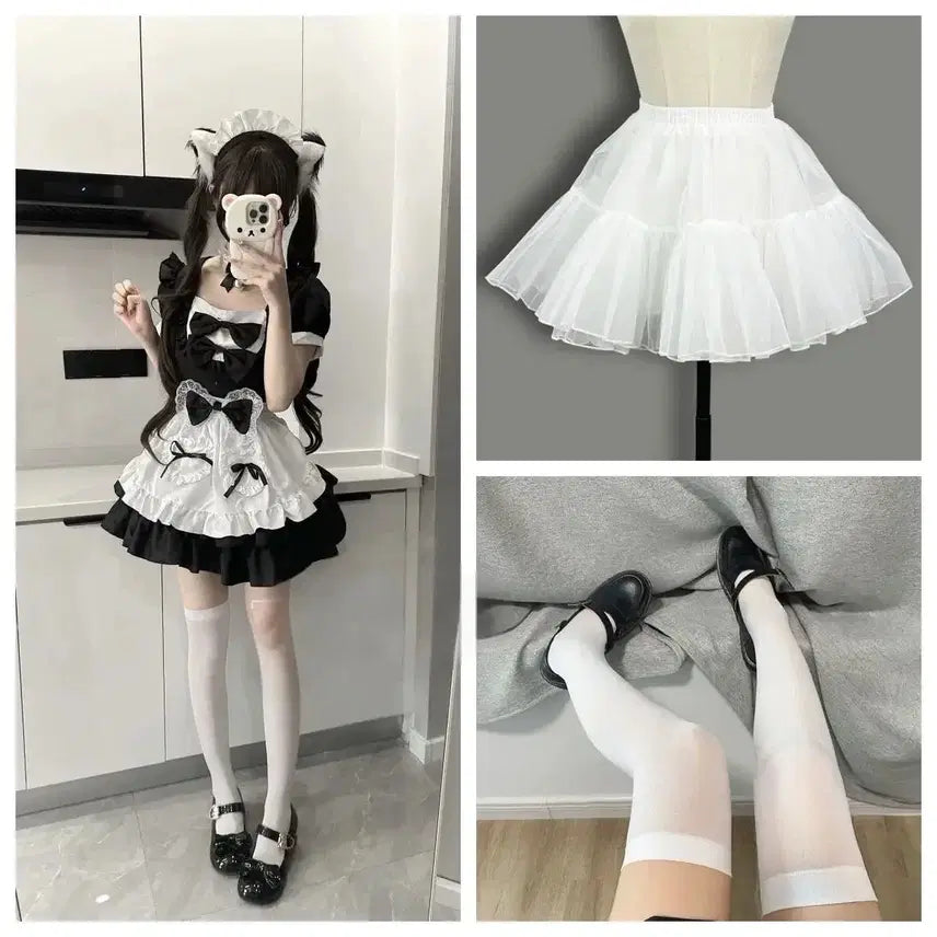[BUNJANG] Black Maid Dress Set / 메이드복 세트 블랙 레이디 코스프레 원피스+튜튜스커트 세트