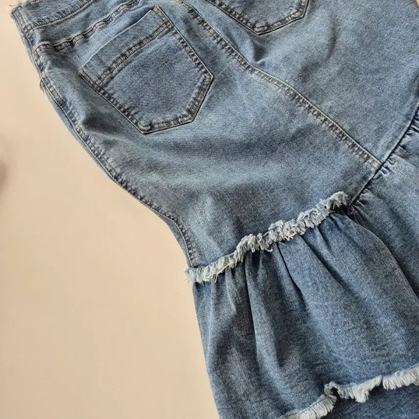 [BUNJANG] at Contact Frill Denim Skirt / at컨텍트 프릴 데님스커트
