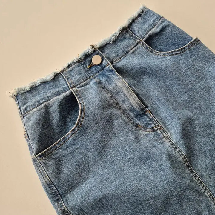 [BUNJANG] at Contact Frill Denim Skirt / at컨텍트 프릴 데님스커트