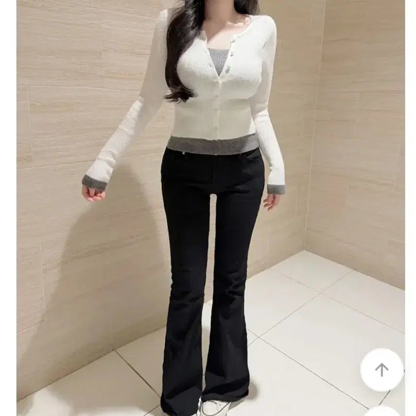 [BUNJANG] Color Block Knit Cardigan / 배색니트가디건