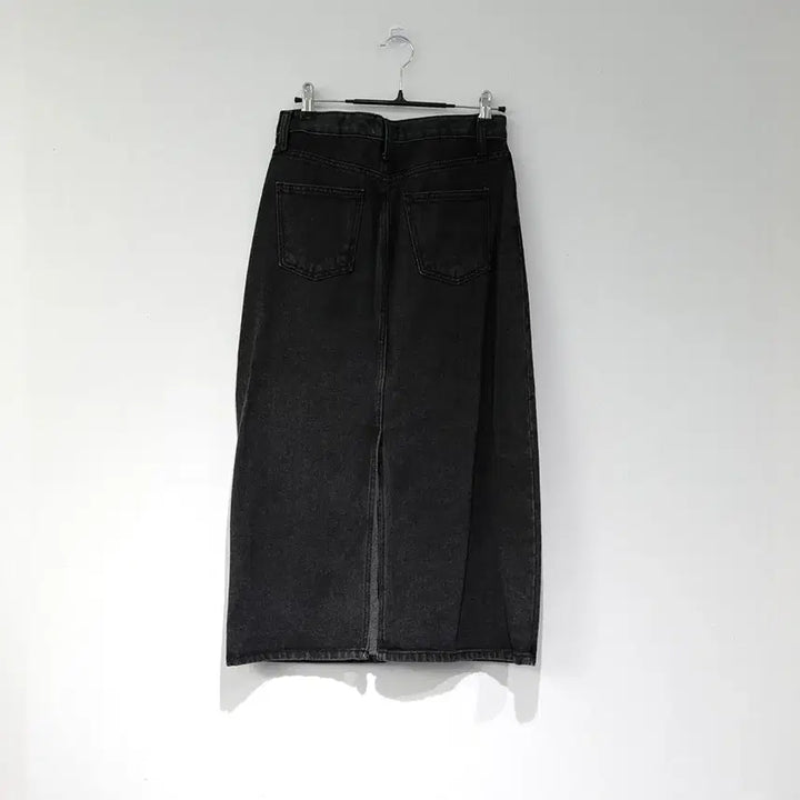 [BUNJANG] A-Line Black Denim Skirt / A라인 흑청 뒷트임 데님 스커트