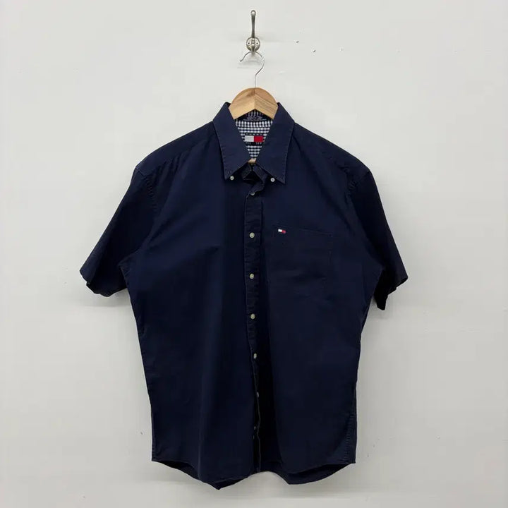 [SOLD OUT] 타미힐피거 네이비 반팔 셔츠 남성XL