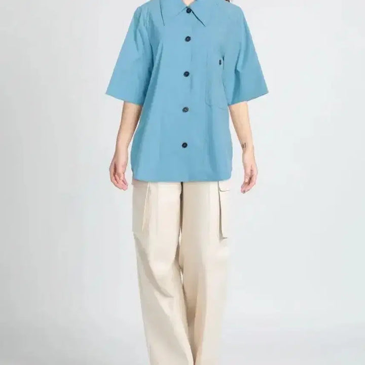 [BUNJANG] Low Classic Solid Color Shirt Blouse - M / 로우클래식 단색 셔츠 블라우스 M