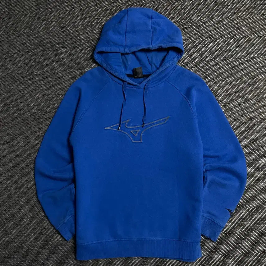 [BUNJANG] Mizuno Old School Big Logo Hoodie Blue / 미즈노 올드스쿨 빅로고 후드 티셔츠 블루y 5387