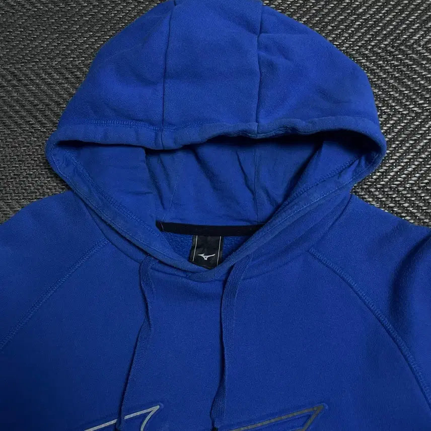 [BUNJANG] Mizuno Old School Big Logo Hoodie Blue / 미즈노 올드스쿨 빅로고 후드 티셔츠 블루y 5387