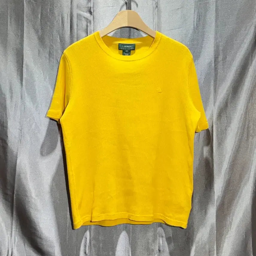 [BUNJANG] Polo Ralph Lauren Mini Logo Yellow Knit Short Sleeve / M 폴로랄프로렌 RL 미니로고 옐로우 니트 반팔