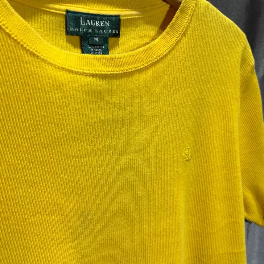 [BUNJANG] Polo Ralph Lauren Mini Logo Yellow Knit Short Sleeve / M 폴로랄프로렌 RL 미니로고 옐로우 니트 반팔