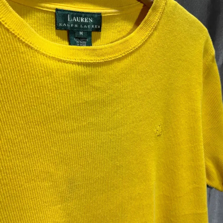 [BUNJANG] Polo Ralph Lauren Mini Logo Yellow Knit Short Sleeve / M 폴로랄프로렌 RL 미니로고 옐로우 니트 반팔