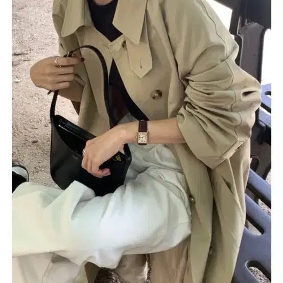 [BUNJANG] LeMore Classic Trench Coat (Sand Beige) / 르모어 클래식 트렌치코트 (샌드베이지)