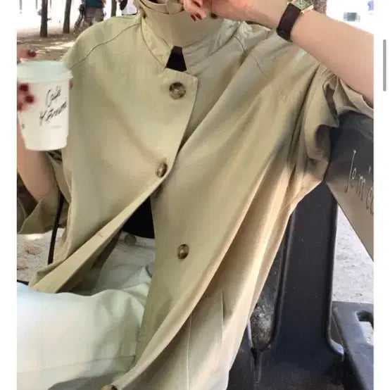 [BUNJANG] LeMore Classic Trench Coat (Sand Beige) / 르모어 클래식 트렌치코트 (샌드베이지)