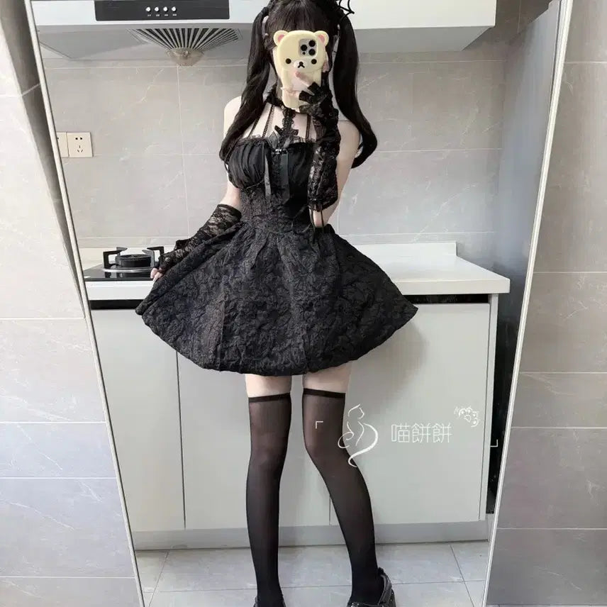 [BUNJANG] Black Gothic Lady Halloween Cosplay Dress / 고딕 드레스 블랙 레이디 할로윈 코스프레 원피스