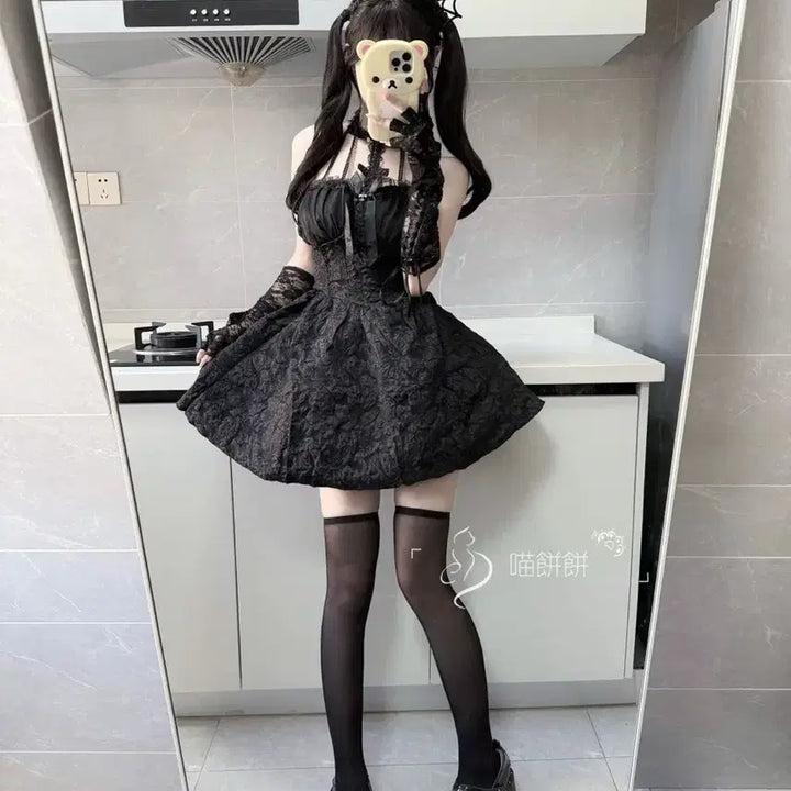 [BUNJANG] Black Gothic Lady Halloween Cosplay Dress / 고딕 드레스 블랙 레이디 할로윈 코스프레 원피스