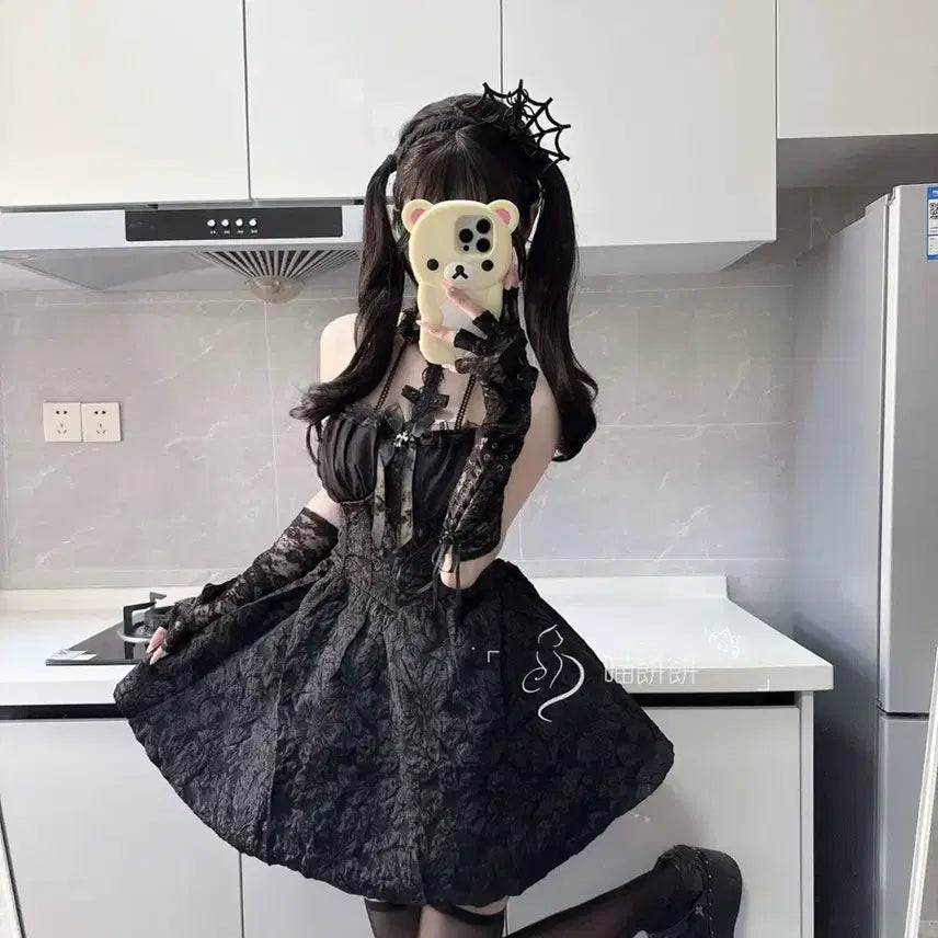 [BUNJANG] Black Gothic Lady Halloween Cosplay Dress / 고딕 드레스 블랙 레이디 할로윈 코스프레 원피스