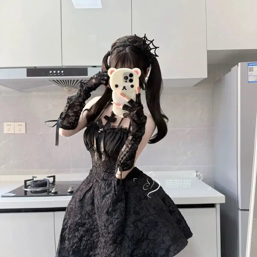 [BUNJANG] Black Gothic Lady Halloween Cosplay Dress / 고딕 드레스 블랙 레이디 할로윈 코스프레 원피스