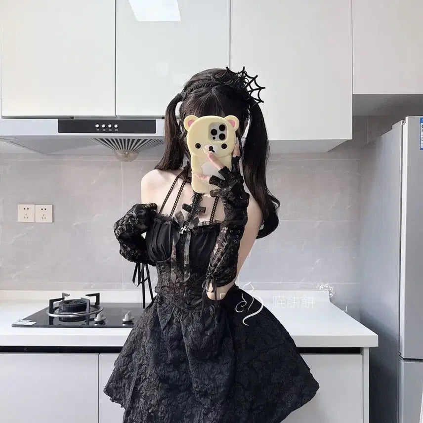 [BUNJANG] Black Gothic Lady Halloween Cosplay Dress / 고딕 드레스 블랙 레이디 할로윈 코스프레 원피스