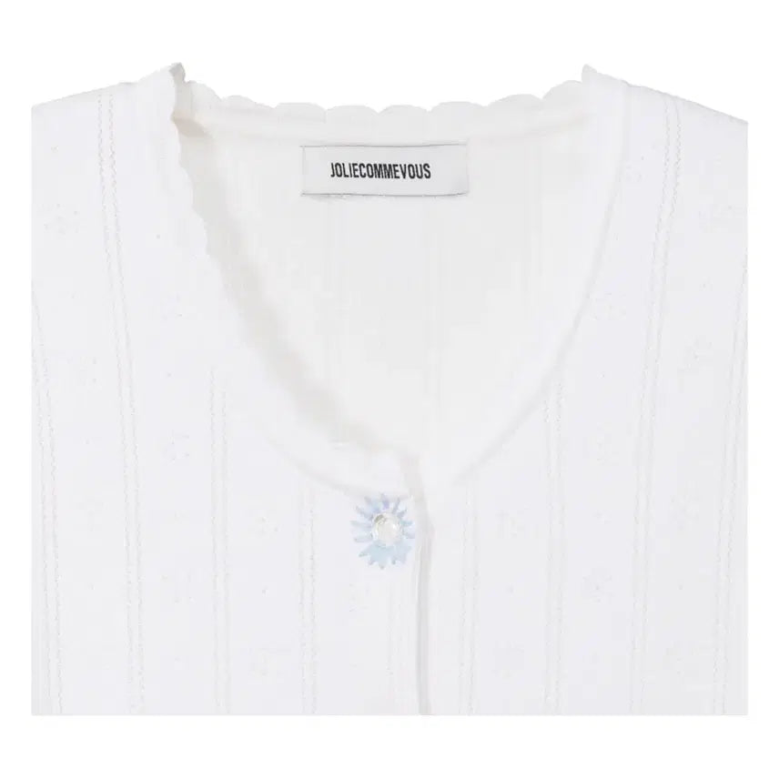 [BUNJANG] JOLIECOMMEVOUS White Knit Cardigan and Tank Top Set / 졸리꼼부 화이트 니트 가디건+탑 나시 세트 (프리=xs~M)새상품