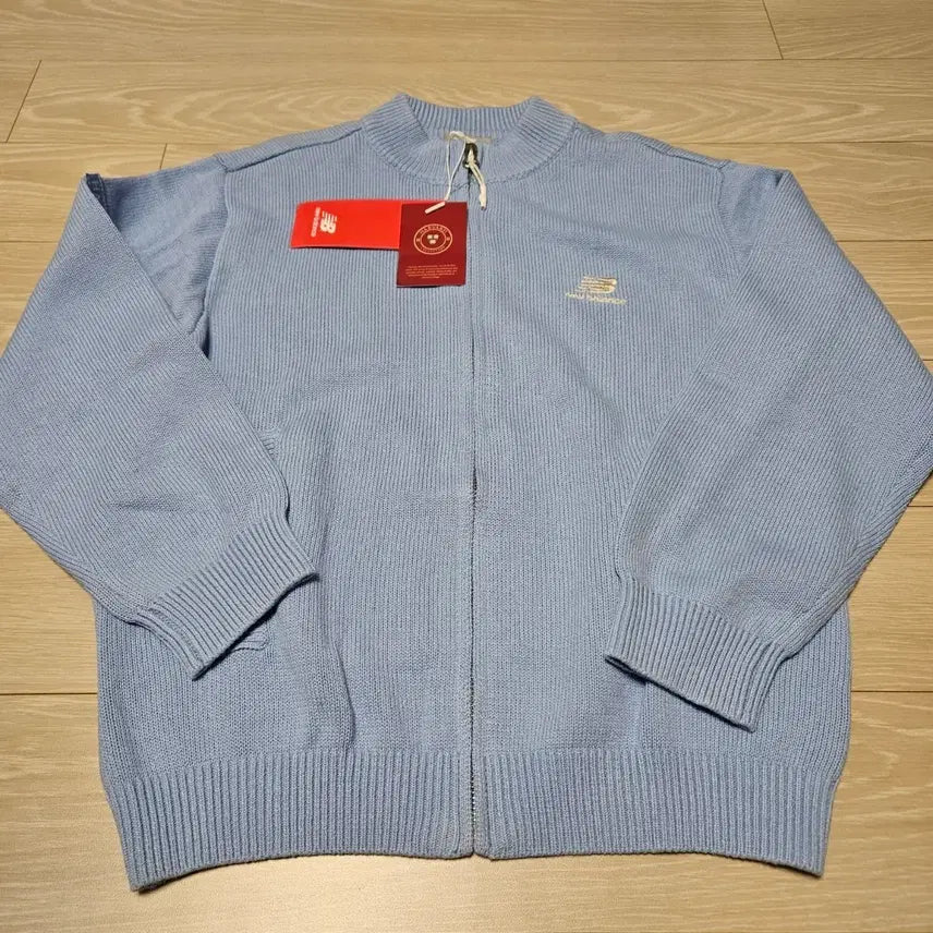 [BUNJANG] New Balance Blue Knit Zip-Up Cardigan (Size 150) / 뉴발란스 블루 니트 집업 가디건 150 새상품