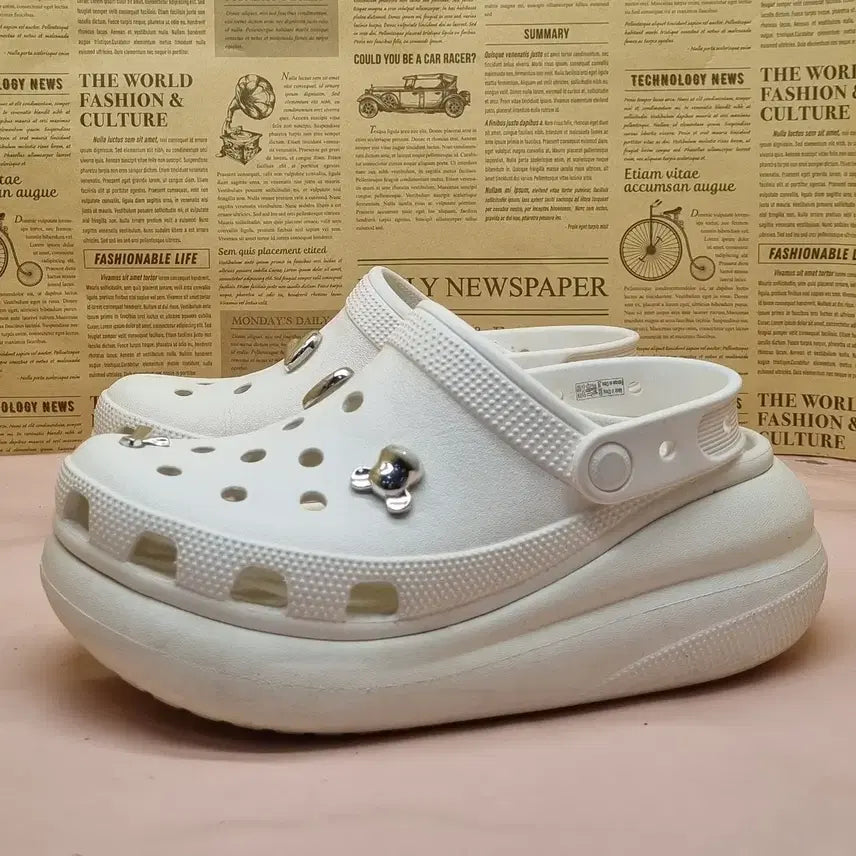 [BUNJANG] Crocs Classic Crush Clog White 250 / 크록스 클래식 크러쉬 클로그 화이트 250