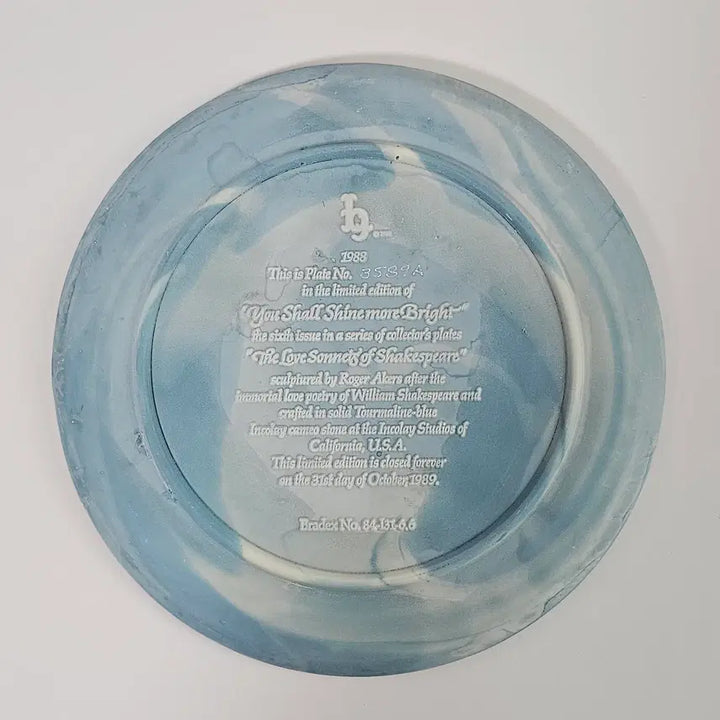 [BUNJANG] Incolay Studios Shakespeare Sonnet Decorative Plate / [USA] 캘리포니아 인콜레이 스튜디오 장식 접시 U4