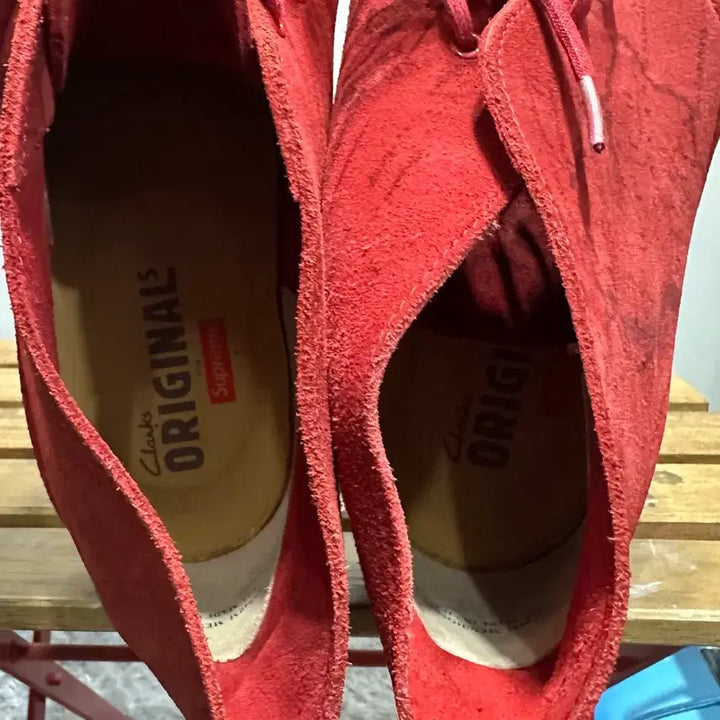 [BUNJANG] Supreme x Clarks Desert Map Desert Boots / US9.5) 슈프림 x 클락스 부츠 남성 남자 데저트 맵 데저트 부츠