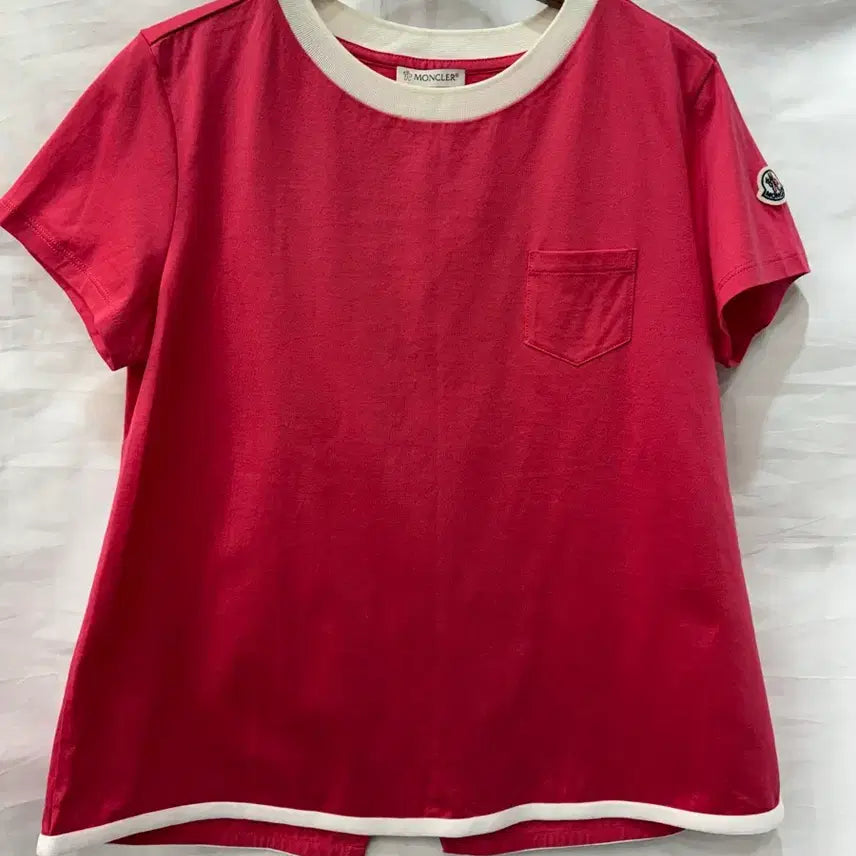 [BUNJANG] Moncler Pink Short Sleeve T-shirt (Size S) / 몽클레어 핑크색 반팔티 S/55사이즈(정품)